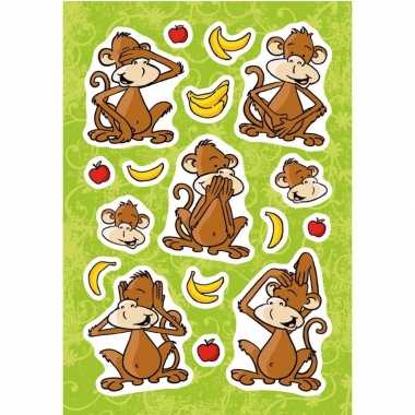 17x aapjes met fruit stickertjes voor kinderen