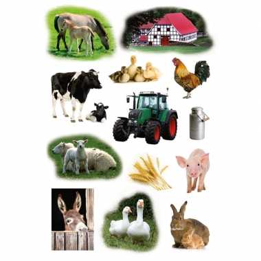 39x boerderij dieren stickertjes voor kinderen