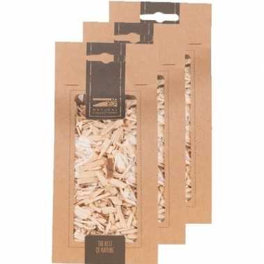 3x zakje naturel houtsnippers 150 gram