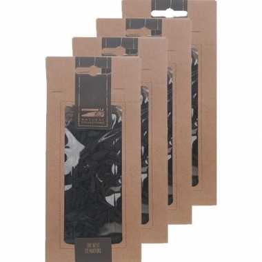 4x zakje zwarte houtsnippers 150 gram
