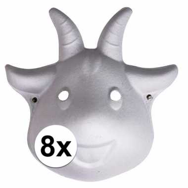 8x knustel maskers geit met elastiek
