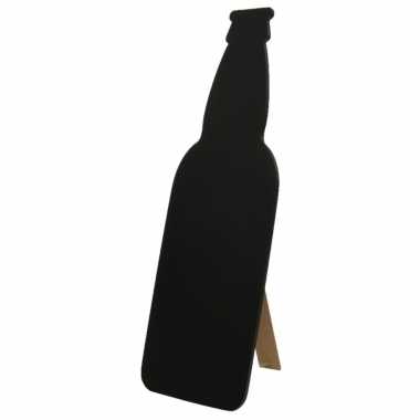 Bierfles schrijfbord/memobord mdf met standaard 23 x 70 cm