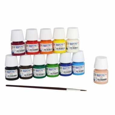 Hobby plakkaatverf/schoolverf potjes 12 kleuren