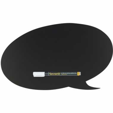 Zwart schrijfbord tekstwolk vorm 47 x 27 cm