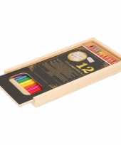 12x professionele kleurpotloden hb in houten box