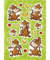 17x aapjes met fruit stickertjes voor kinderen