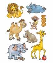 24x dierentuin dieren stickertjes voor kinderen