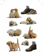 27x honden puppy poezen katten stickertjes voor kinderen