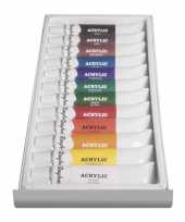 Acrylverf schilder set tubes 12 kleuren 12 ml