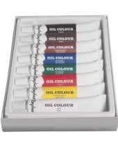 Olieverf schilder set tubes 8 kleuren 12 ml