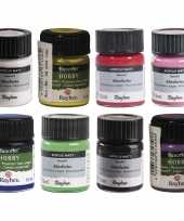 Voordeelset van 8x verschillende kleuren acrylverf hobbyverf 15 ml per potje
